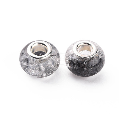 Crackle Two Tone Resin European Beads RPDL-T003-06C-1