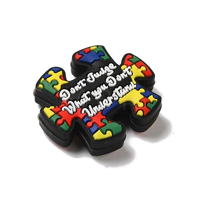 Autism Theme Silicone Focal  Beads SIL-G011-10F-1