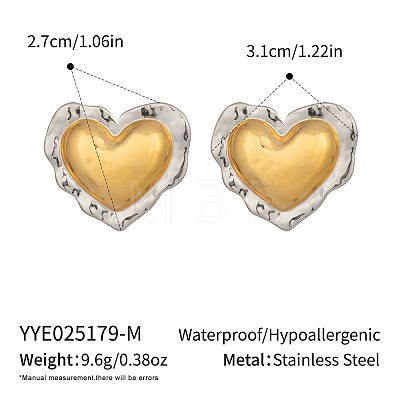 Heart 304 Stainless Steel Stud Earrings AO8083-11-1