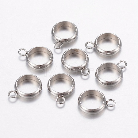 Tarnish Resistant 201 Stainless Steel Pendant Cabochon Settings X-STAS-P198-66E-1