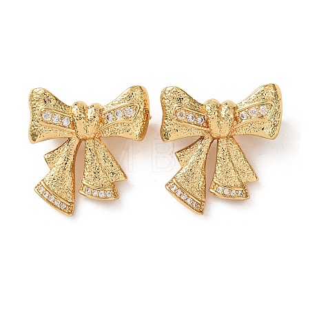 Brass Micro Pave Cubic Zirconia Twister Clasps KK-K422-02G-1
