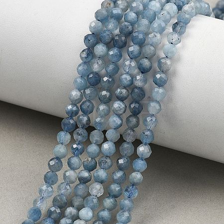 Natural Devil Blue Aquamarine Beads Strands G-NH0073-B01-4mm-1