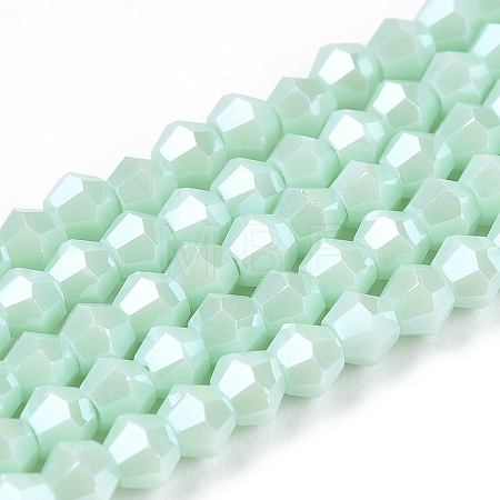 Opaque Solid Color Electroplate Glass Beads Strands EGLA-A039-P2mm-A20-1
