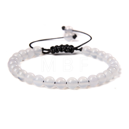 Natural Quartz Crystal Round Bead Adjustable Braided Bracelets UO3136-28-1