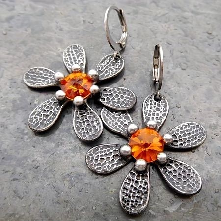 Alloy Rhinestone Leverback Earrings WG7D2DD-01-1