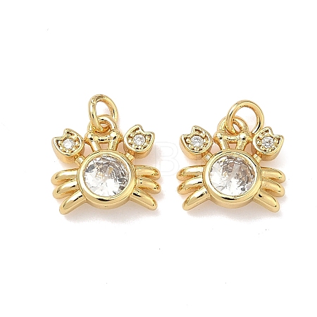 Brass Micro Pave Cubic Zirconia Pendants KK-A291-11C-G-1