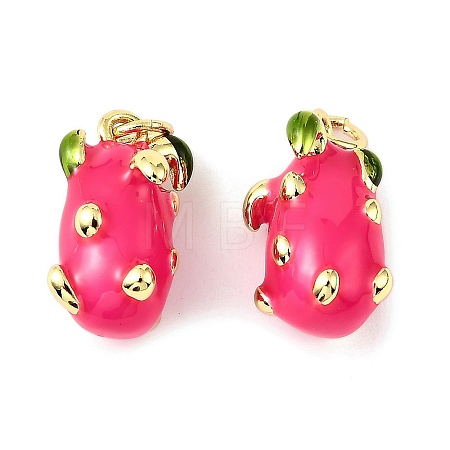Fruit Brass Enamel Pendants KK-M324-04B-G-1