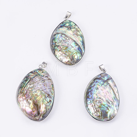 Abalone Shell/Paua Shell Big Pendants SSHEL-L008-22P-1