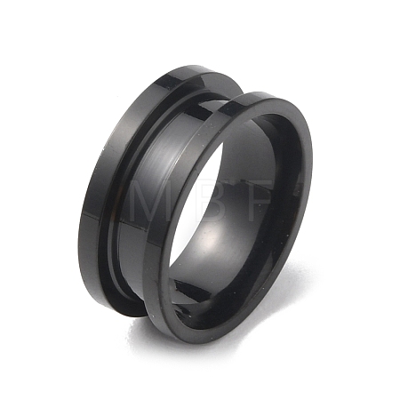 201 Stainless Steel Grooved Finger Ring RJEW-WH0004-32A-EB-1