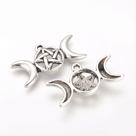 Tibetan Style Alloy Pendants X-TIBE-Q070-51AS-RS-1
