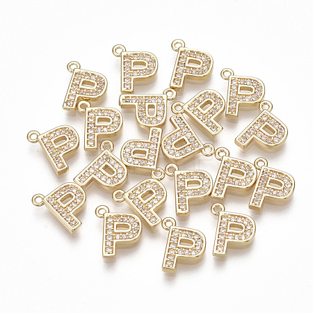 Brass Cubic Zirconia Charms KK-S348-330P-1