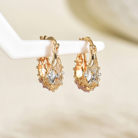 Brass Hollow Hoop Earrings NR0878-1-1
