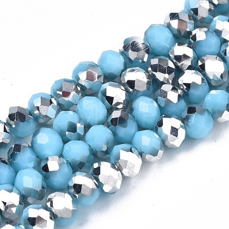 Electroplate Opaque Glass Beads Strands EGLA-A034-P6mm-M19-1