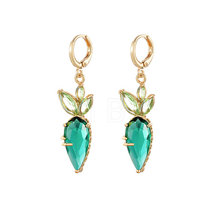 Brass Cubic Zirconia Dangle Earrings FS-WGE833D-01-1