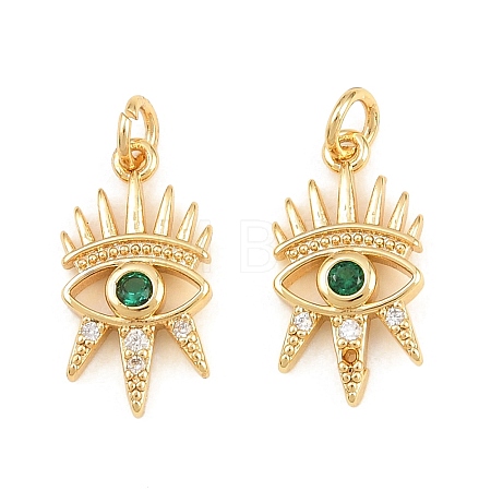 Brass Micro Pave Cubic Zirconia Charms KK-Q085-05C-G-1