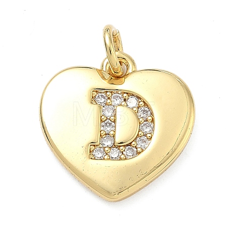 Brass Micro Pave Clear Cubic Zirconia Pendants KK-D229-01G-04-1