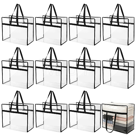 12Pcs PVC Transparent Bags ABAG-WA0001-34-1