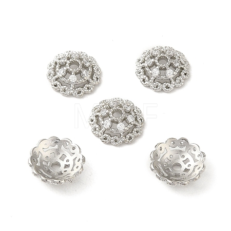 Rack Plating Brass Beads Caps KK-B088-03C-P-1