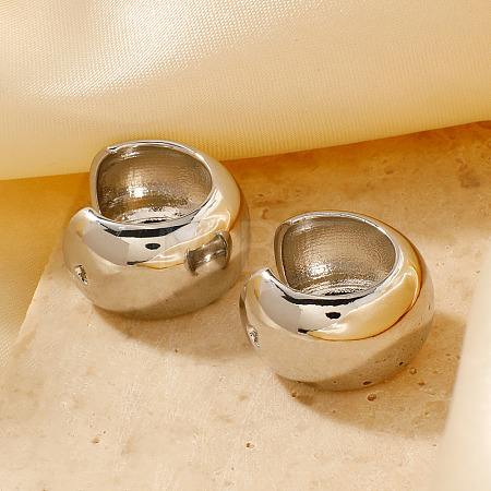 Shiny Retro Style Brass C-shaped Cuff Earrings CD6721-2-1
