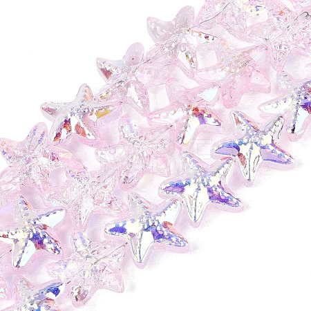 Electroplate Transparent Glass Beads Strands EGLA-Q136-01A-10-1