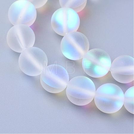 Synthetic Moonstone Beads Strands G-R375-10mm-A13-1