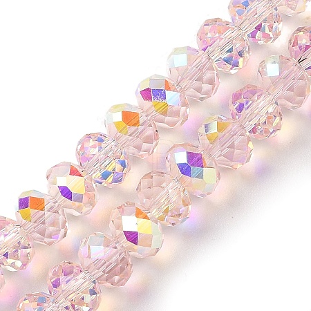 AB Color Plated Transparent Electroplate Beads Strands EGLA-H104-06B-1