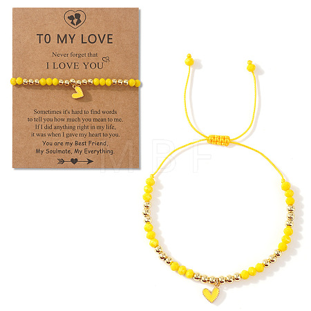 Heart Brass Enamel Charm Bracelets CK5066-10-1
