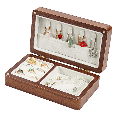 Rectangle Wooden Jewelry Organizer Magnetic Boxes CON-WH0112-073B-1