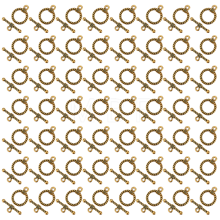 150Pcs Tibetan Style Alloy Toggle Clasps FIND-GO0002-99AG-1