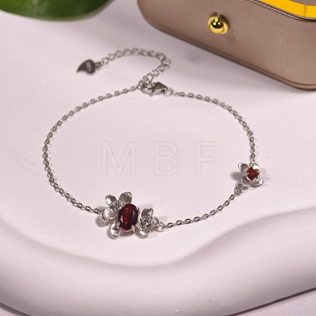 925 Sterling Silver & Cubic Zirconia & Quartz Link Bracelets FS-WGAB3DC-10-1