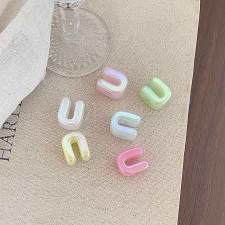 UV Plating Acrylic Alphabet Beads OACR-N163-42U-1