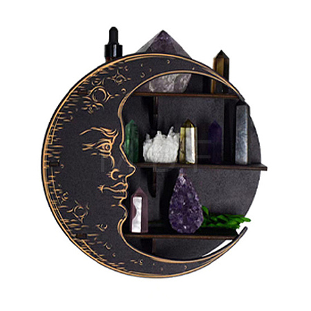 Moon Shape Floating Shelf DIY Silicone Molds Kit DIY-G093-02F-1
