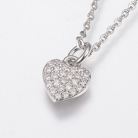 Brass Cubic Zirconia Pendant Necklaces LS-NJEW-H479-04P-1