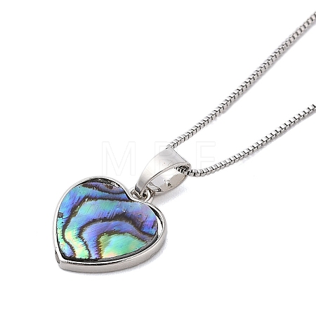 Rack Plating Natural Paua Shell Pendants Necklace NJEW-B104-01F-01P-1