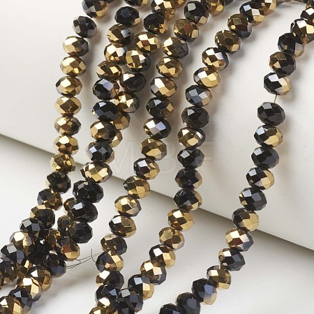 Electroplate Opaque Glass Beads Strands EGLA-A034-P4mm-O01-1