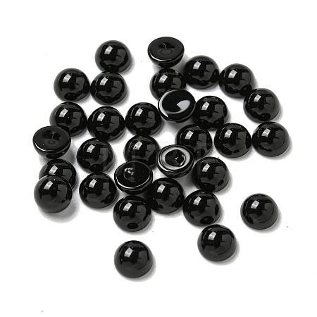 Natural Black Stone Cabochons G-Q173-01B-17-1