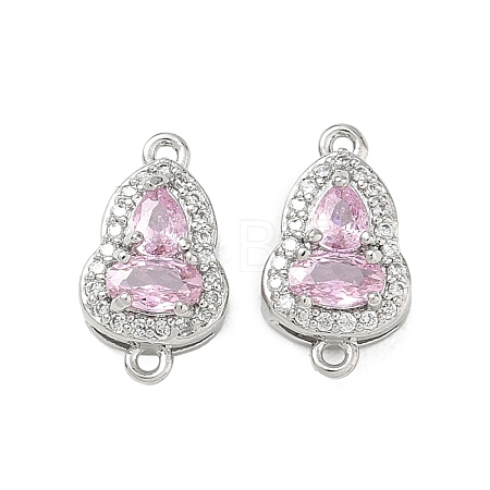 Brass Micro Pave Cubic Zirconia Links Connector Charms KK-K351-77P-05-1