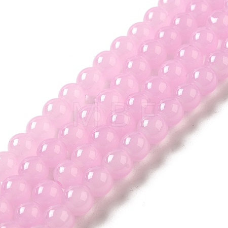 Imitation Jade Glass Beads Strands DGLA-S076-6mm-22-1