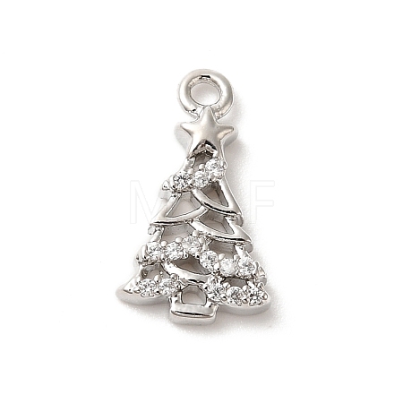 Brass Micro Pave Cubic Zirconia Charms KK-P278-07P-1