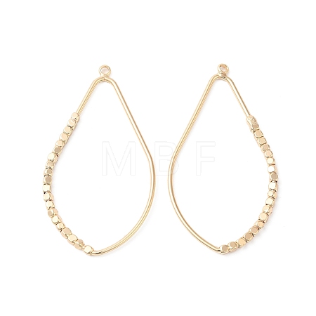 Brass Open Back Bezel Pendants KK-O144-25G-1