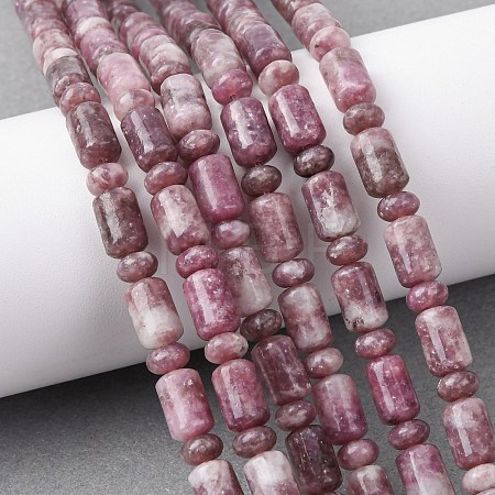 Natural Lepidolite/Purple Mica Stone Beads Strands G-H343-B01-01-1