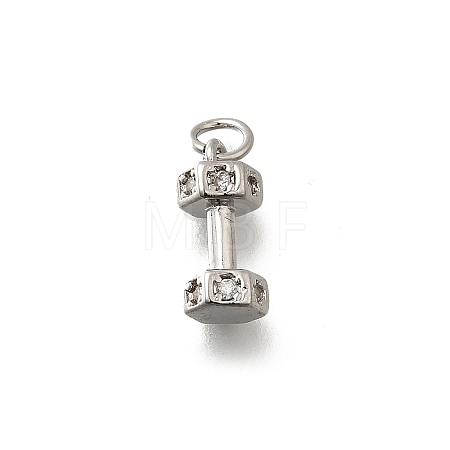 Brass Micro Pave Cubic Zirconia Charms KK-P295-19P-1