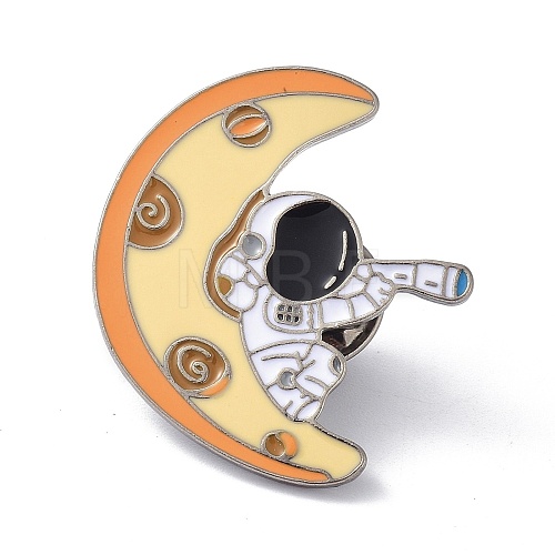 Spaceman with Moon Enamel Pin JEWB-P008-B03-1