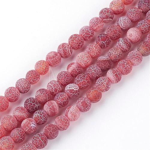 Natural Fire Crackle Agate Bead Strands G-S216-10mm-05-1