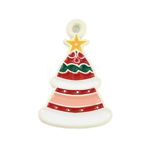 Christmas Theme Spray Painted Alloy Enamel Pendants ENAM-Z020-01H-1