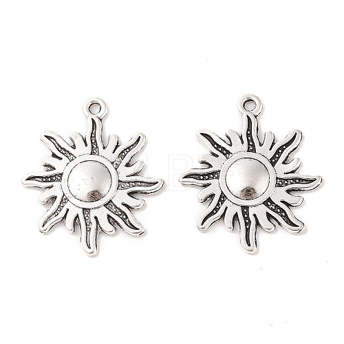 Tibetan Style Alloy Sun Pendants TIBEP-S291-12-RS-1