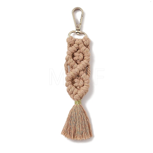 Handmade Macrame Nylon Thread Pendant Decorations HJEW-P019-06G-02-1