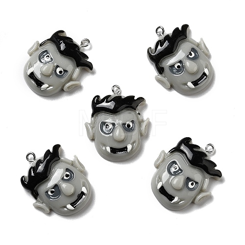 Halloween Opaque Resin Pendants X-RESI-B011-06-1