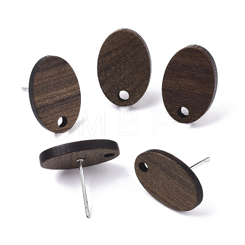 Walnut Wood Stud Earring Findings MAK-N033-006-1