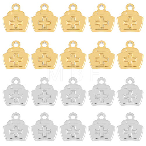 20Pcs 2 Colors 304 Stainless Steel Charms STAS-DC0011-62-1